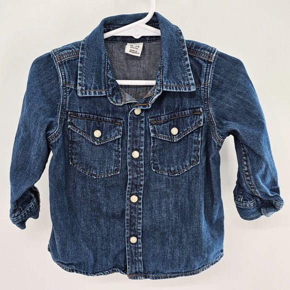 Baby Gap Denim Boys Button Up Shirt Size 18-24 months‎ - Picture 1 of 4